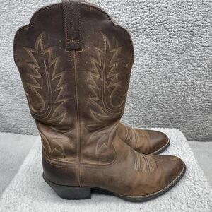 Ariat Boots Womens 7 Brown Leather Western Cowboy Mid-Calf Pointed Toe 10001031
